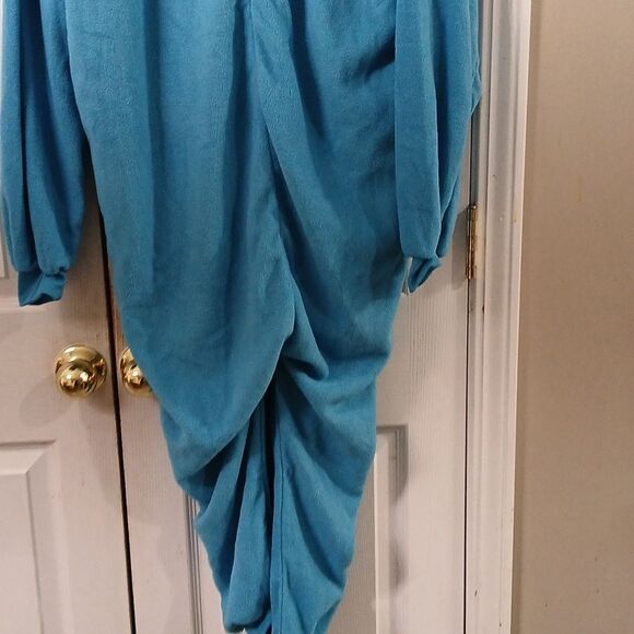 Cookie Monster oversized full button front hooded onsie pajamas costume Sz S EUC - Picture 6 of 8